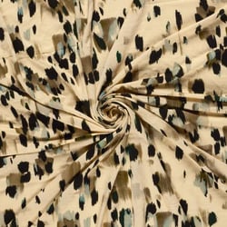 Tissu Jersey Viscose digital tacheté stylisé léopard sur fond Beige sable