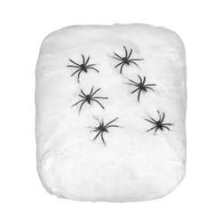 Toile d'araignee haloween avec 6 araignees - Graine Creative - Blanc
