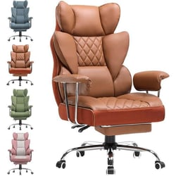 Chaise gaming ergonomique GTPLAYER motif diamant - Cuir - Marron - 50x73x126 cm