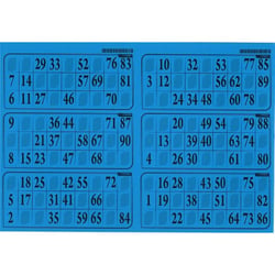 Plaque de 6 grilles de loto rigide 1mm bleu turquoise - cartons loto - lotoquine