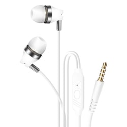 LinQ Écouteurs filaires Jack 3.5mm Kit Main Libre Micro intégré Blanc