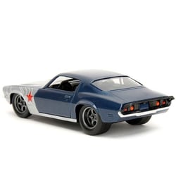 Voiture miniature - JADA - Chevrolet Camaro 1973 - Échelle 1/32 - Bi-color bleu - Figurine Winter Soldier