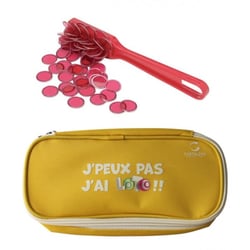 Kit loto bingo 3 en 1 : trousse + baton magnetique + 100 pions rouge - cartaloto - accessoires jeu, materiel