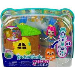 Enchantimals maison du perroquet et animaux surprises - poupee + animaux - mattel - gtm49