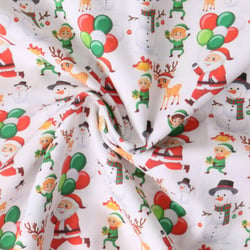 Tissu Coton imprimé  Lior Noël en fête sur fond Blanc - Au mètre