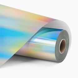LOKLiK – Vinyle Adhésif Permanent Holographique – Argent Irisé – 30.5 x 90 cm
