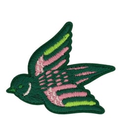Ecusson oiseaux vert 49x43mm