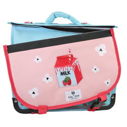 Cartable 38 cm – POL FOX STRAWBERRY – Rose/Bleu – Réversible – 2 compartiments