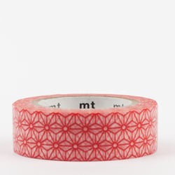 Masking tape - Asanoha shuaka (rouge) - 7 m x 15mm
