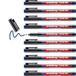 Lot de 10 Feutre Permanent 1 mm - EDDING - Bleu - 142M