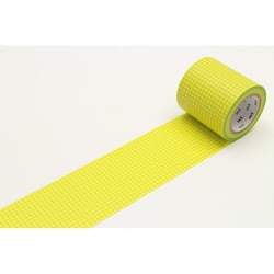 Masking Tape - Masking Tape MT Casa Quadrillage 5 cm vert fond jaune - fiel mustard