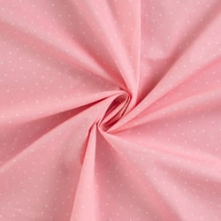 Tissu Coton imprimé Pois blancs Louis sur fond Rose