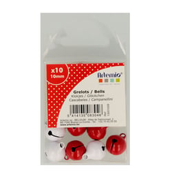 20 petits grelots blancs et rouges - Artemio - Rouge - 0.00