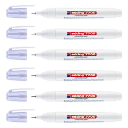 Stylo correcteur EDDING 7700 - Blanc - Pointe métal 1-2 mm - Lot de 6
