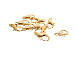10 Fermoirs mousquetons 12*7mm doré clair