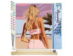 Peinture par Numéro Figured'Art - Beauté au crépuscule - Kit de Loisir Créatif DIY Numéro d'Art Complet - 40x50cm toile roulée + châssis en bois à monter