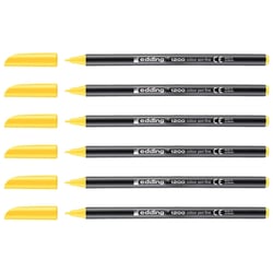 Lot de 6 feutres de coloriage pointe fine 1 mm - EDDING - Jaune - 1200