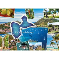 Puzzle carte postale de la guadeloupe 1000 pièces - collection evasion, voyage - nathan - 00910