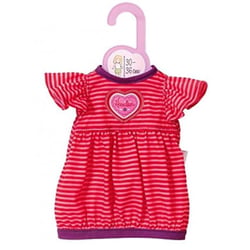 Robe a rayures rose et rouge dolly mosa - habit poupee 30-36 cm - zapf creation za11