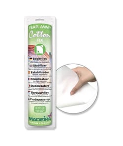 Stabilisateur à déchirer auto-collant - Tear Away Cotton Fix - 30cm x3m - Madeira Blanc