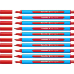 Lot de 10 Stylos à bille Schneider Slider Edge Pointe Moyenne Rouge