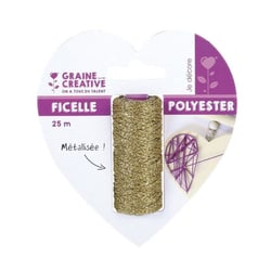 Graine Créative - Bobine de ficelle Métalisée Or 25m