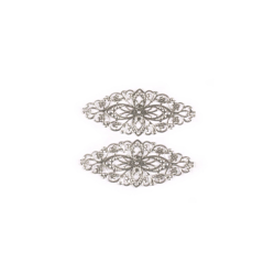 5 embellissements en métal argenté ovals