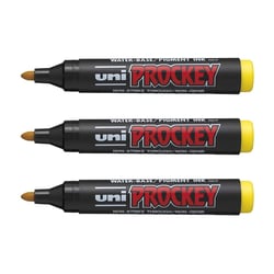 Lot de 3 marqueurs permanents - UNI-BALL - Pointe conique 1,8 - 2,2 mm - Jaune