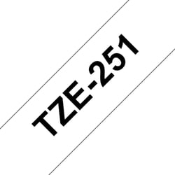 Brother - Cartouche ruban Etiqueteuse Brother 24mm Noir sur blanc Tze-251