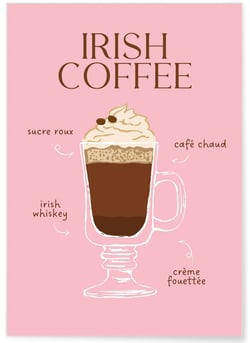 Affiche Cocktail Irish Coffee 2 | A3 : 29,7x42cm