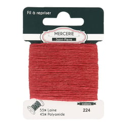 Fil à repriser laine 15m rouge