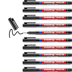 Lot de 10 Feutres permanents EDDING - Pointe moyenne 1 mm - Noir