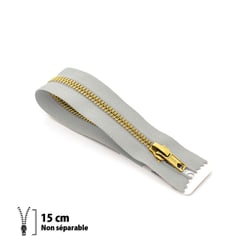 Fermeture éclair Z14 - laiton Non séparable 6mm - 15 cm