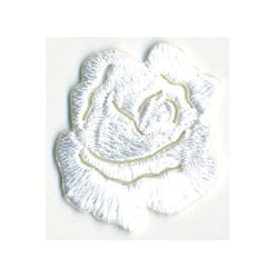 Ecusson thermocollant petite rose blanc 3cmx3.5cm