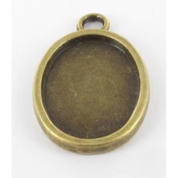 MégaCréa - Médaillon en métal ovale Petit modèle Bronze