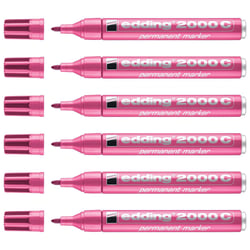 Lot de 6 marqueurs permanents pointe ronde 1,5-3 mm - EDDING - Rose - 2000C