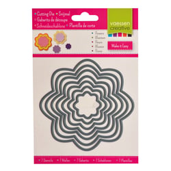 Matrices de découpe Vaessen Creative - Fleurs - 7 pièces - Pour scrapbooking et carterie