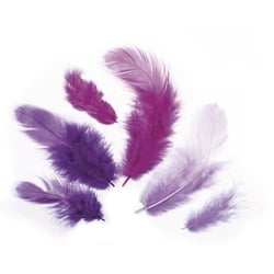Mélange de plumes, Teintes lilas, 3 - 10 cm, 10 g