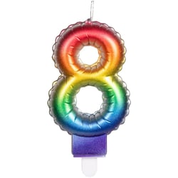 Bougie Arc-en-Ciel Chiffre 8 (8 cm) - Effet Ballon