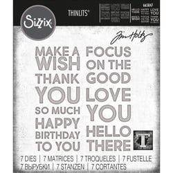 Gabarit de découpe pour machine Sizzix Tim Holtz - Texte audacieux - 7 pièces