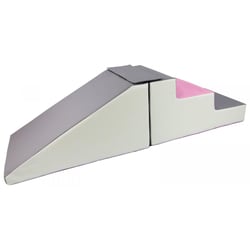 Lot de 2 grands blocs en mousse blanc, rose clair, gris - Velinda