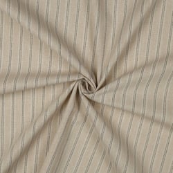 Tissu Lin Viscose lurex Rayé noir sur fond Naturel