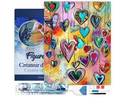 Diamond Painting Broderie Diamant Figured’Art 40x50cm toile tendue sur châssis en bois - diamants carrés - Coeurs