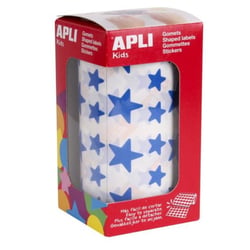 Apli Agipa - Gommettes rouleau Étoile 12,5 et 19,5 mm bleu x 2 360