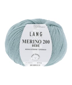 Pelote de laine à tricoter pour layette MERINO 200 BEBE - Lang Yarns 472 Bleu