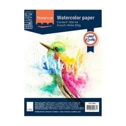 Papier aquarelle A4 - 300 g - Lisse - Florence - 100 feuilles