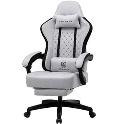 Chaise gaming ergonomique GTPLAYER - Tissu - Gris foncé - 50 x 54 x 125-135 cm