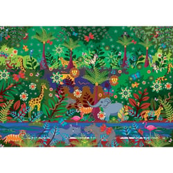 Puzzle la jungle : lion tigre elephant girafe zebre leopard 500 pieces - collection animaux de la jungle - educa - 19245