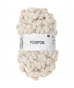 Fil à pompons à tricoter CREATIVE POMPON UNI 200 GR - Rico Design 50 Beige