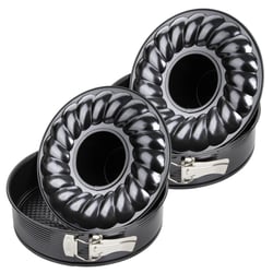Ensemble de 2 Moules à manqué et à savarin double fond 26 cm Zenker Black Metallic
